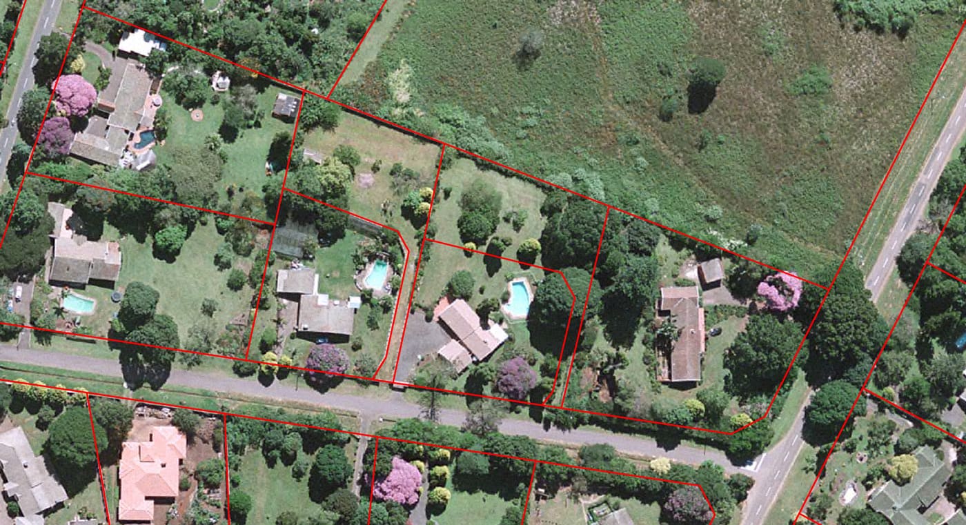 Aerial photo of a residential property subdivision